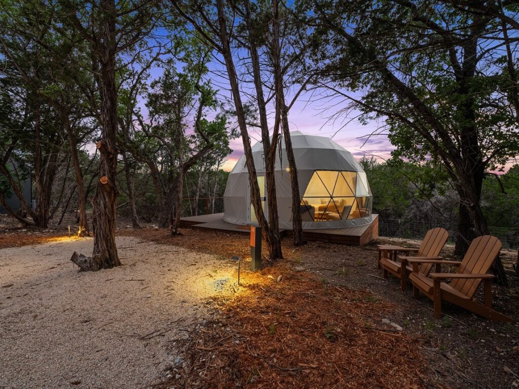 Cedars Ranch XL Geodome, private romantic getaways in texas