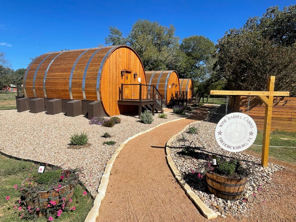 Wine Barrel Cabins, private romantic getaways in texas