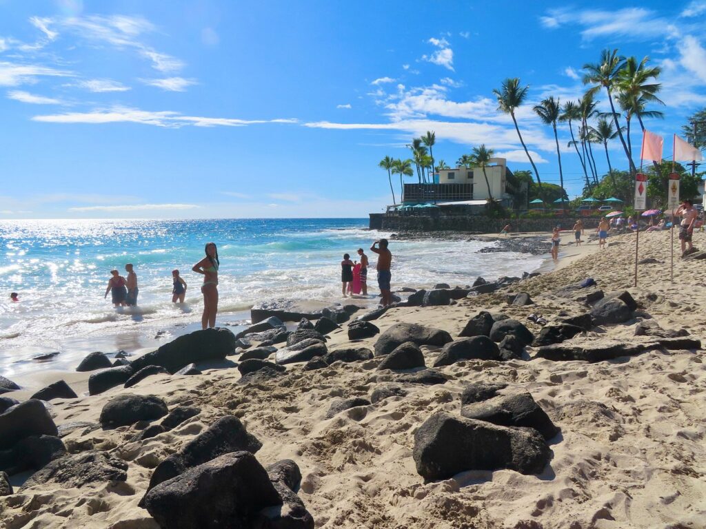 people at magic sands beach