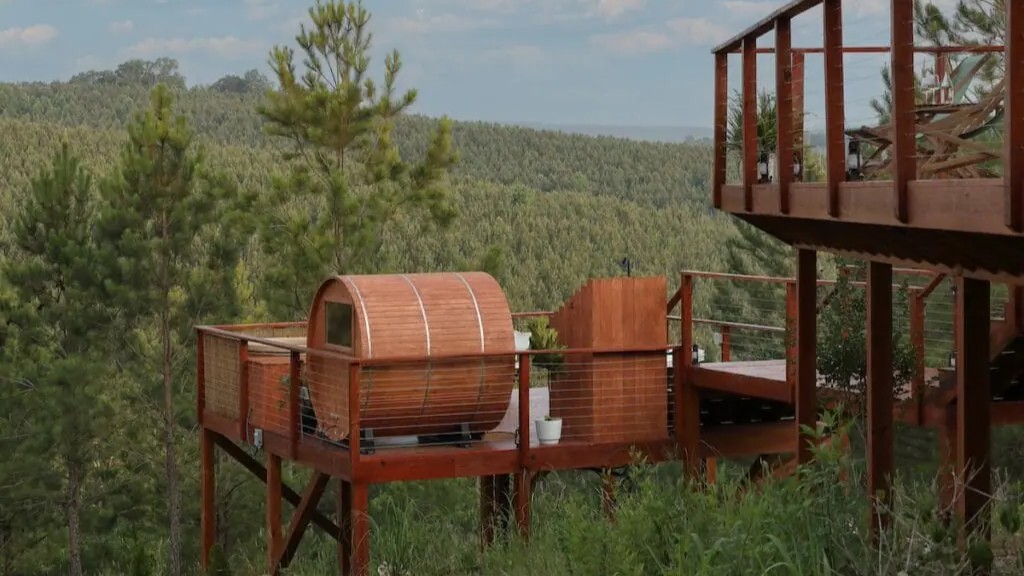 Barrel Sauna at Dunya Camp