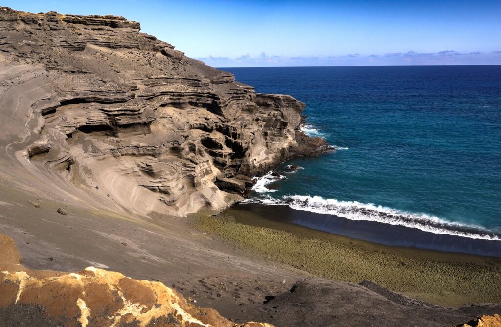 Stunning Rock Formation at Papakōlea Green Sand Beach