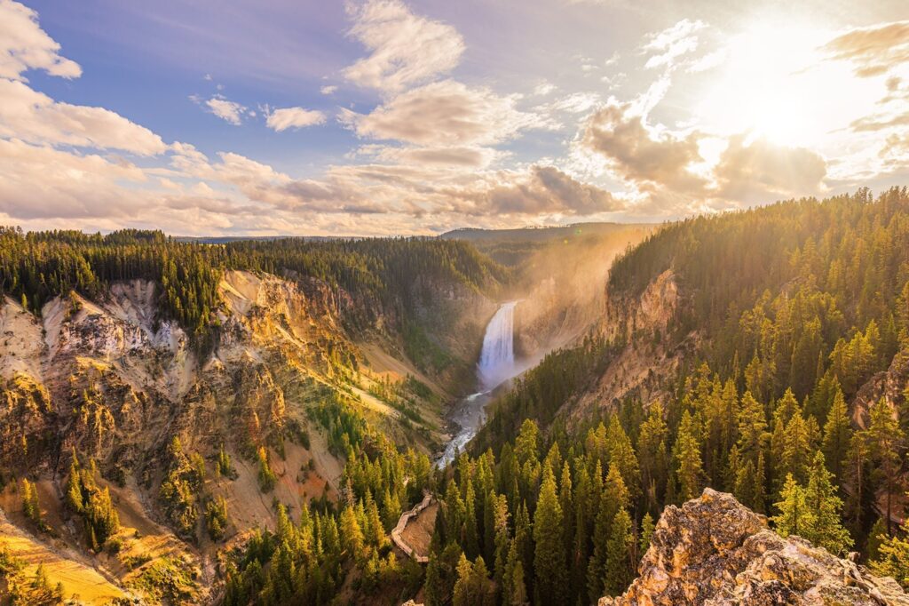 Sunset at the Grand Canyon of Yellowstone