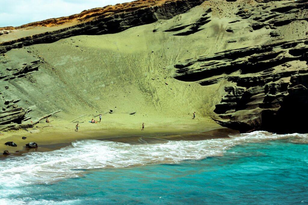 Vibrant Papakōlea Green Sand Beach