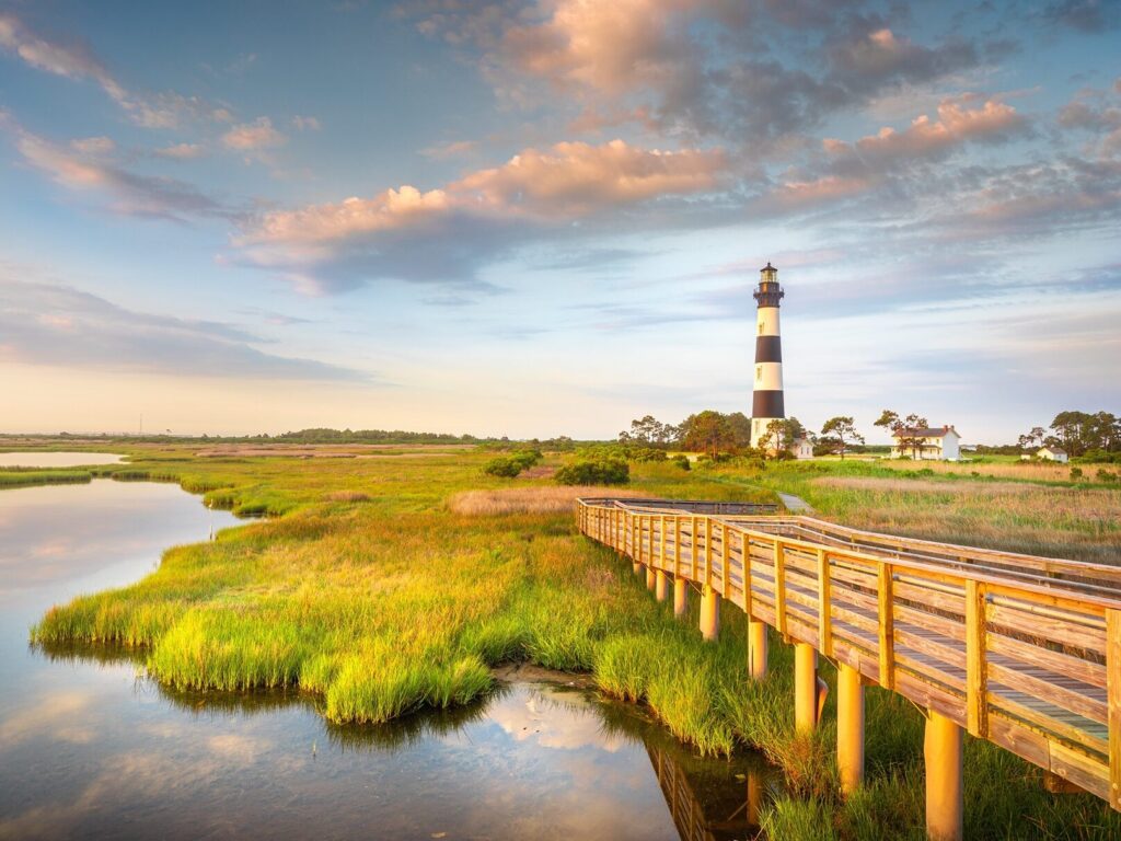 Lighthouse in the Outer Banks during the Best Time to Travel to North Carolina