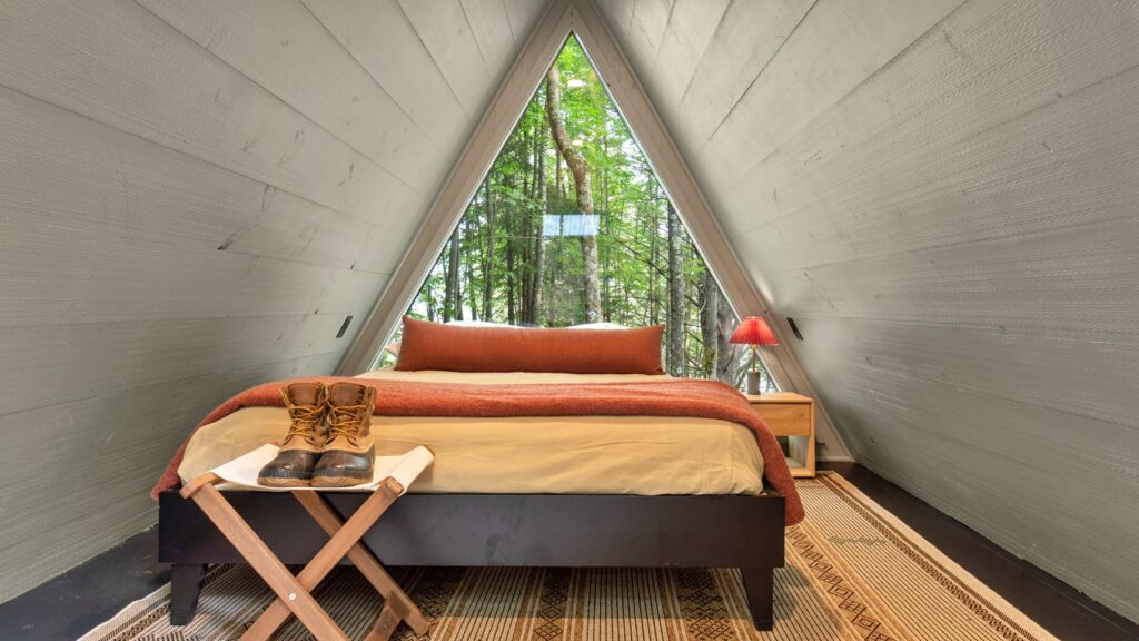 Cool Hotels in Upstate New York - A-Frame Interior