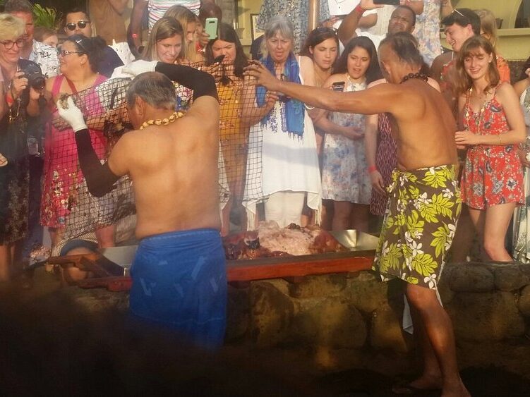 Voyagers of the Pacific - Removing Kalua Pork from an Imu