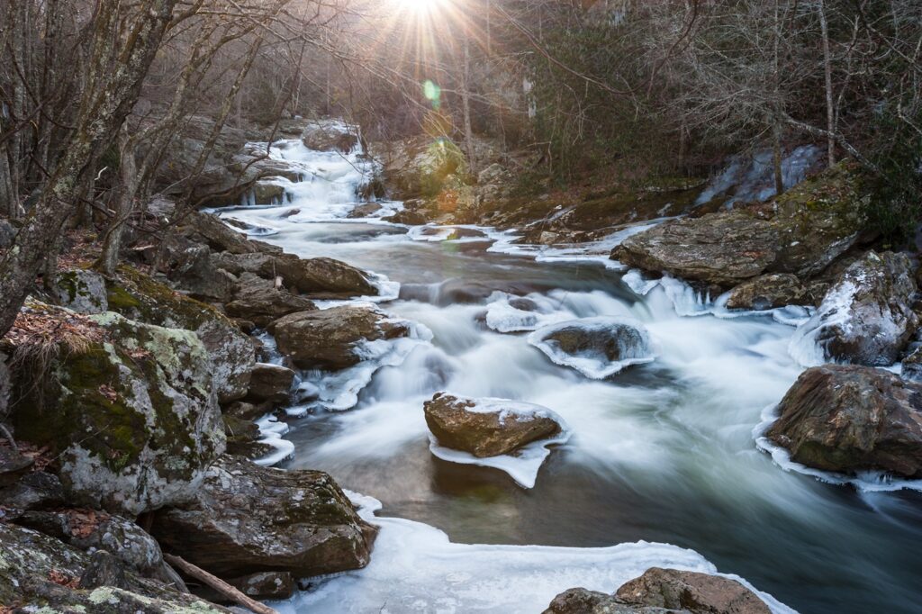 Winter Creek in NC on Christmas Cabin Getaways