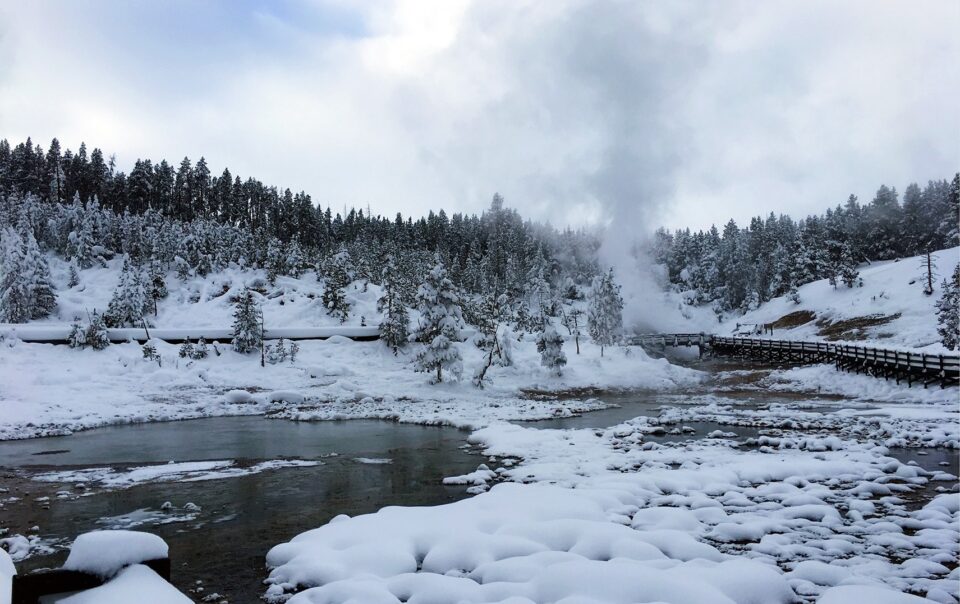 Yellowstone Mud Volcano in Winter