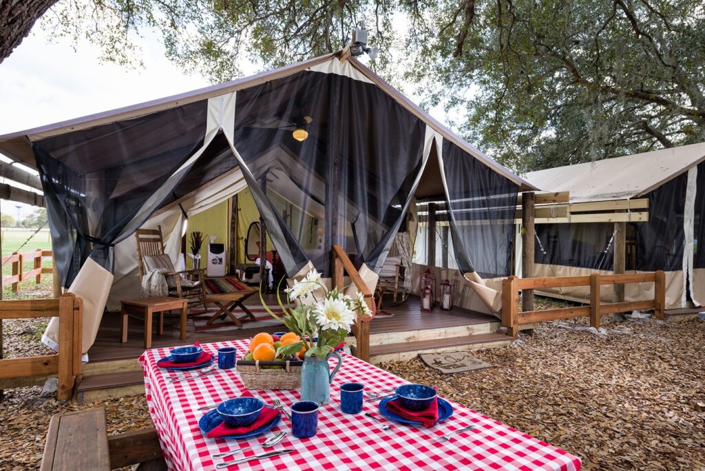 Glamping Tent at the Best Dude Ranch in Florida