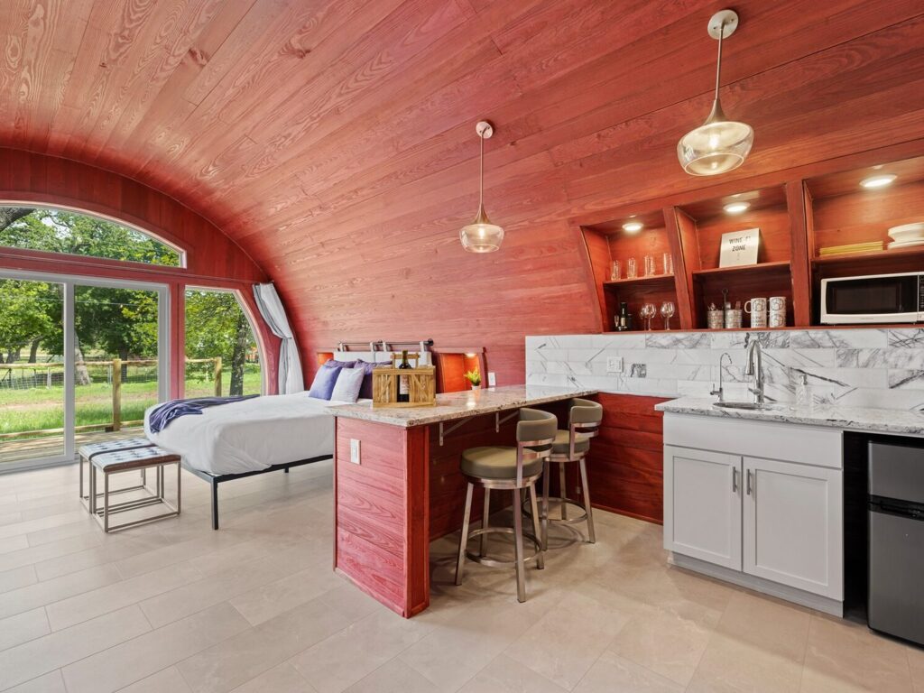 Best Things to do in Texas in Winter: Wine Barrel Cabins