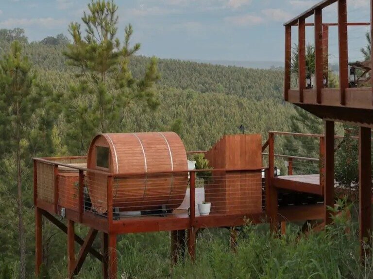 Barrel Sauna at Dunya Camp