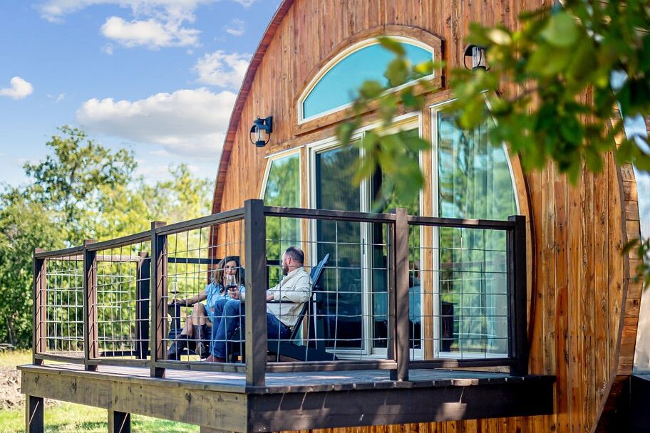 Unique Places to Stay in Texas Hill Country for Couples: Wine Barrel Cabins Patio