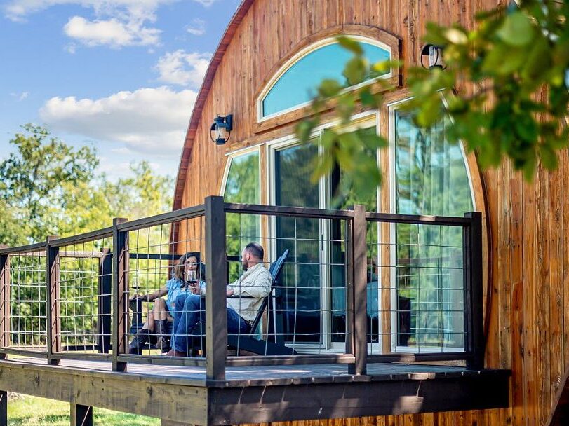 Unique Places to Stay in Texas Hill Country for Couples: Wine Barrel Cabins Patio