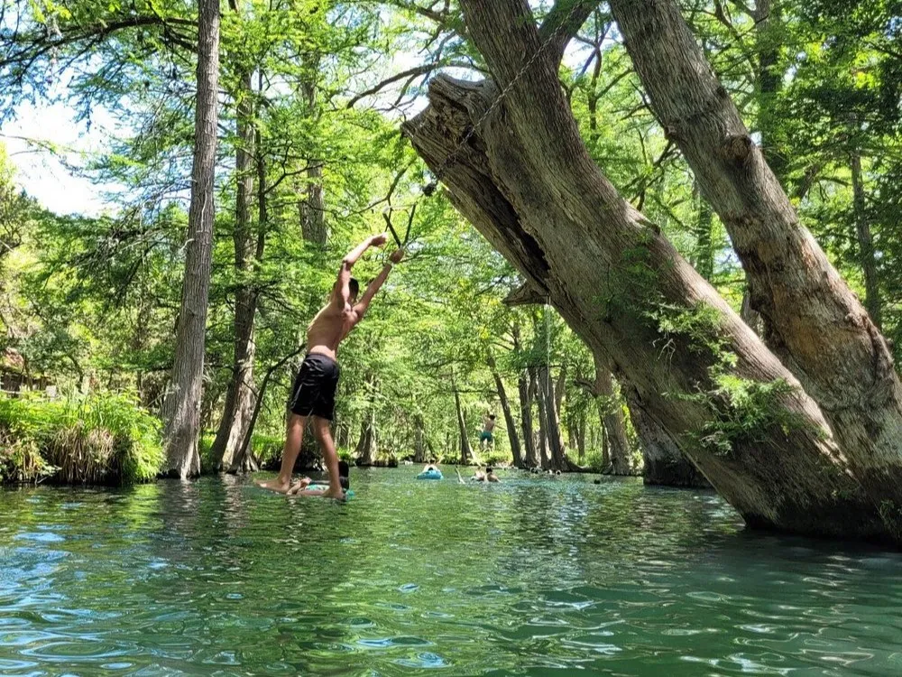 Best Swimming Holes in Texas: Blue Hole Rope Swing