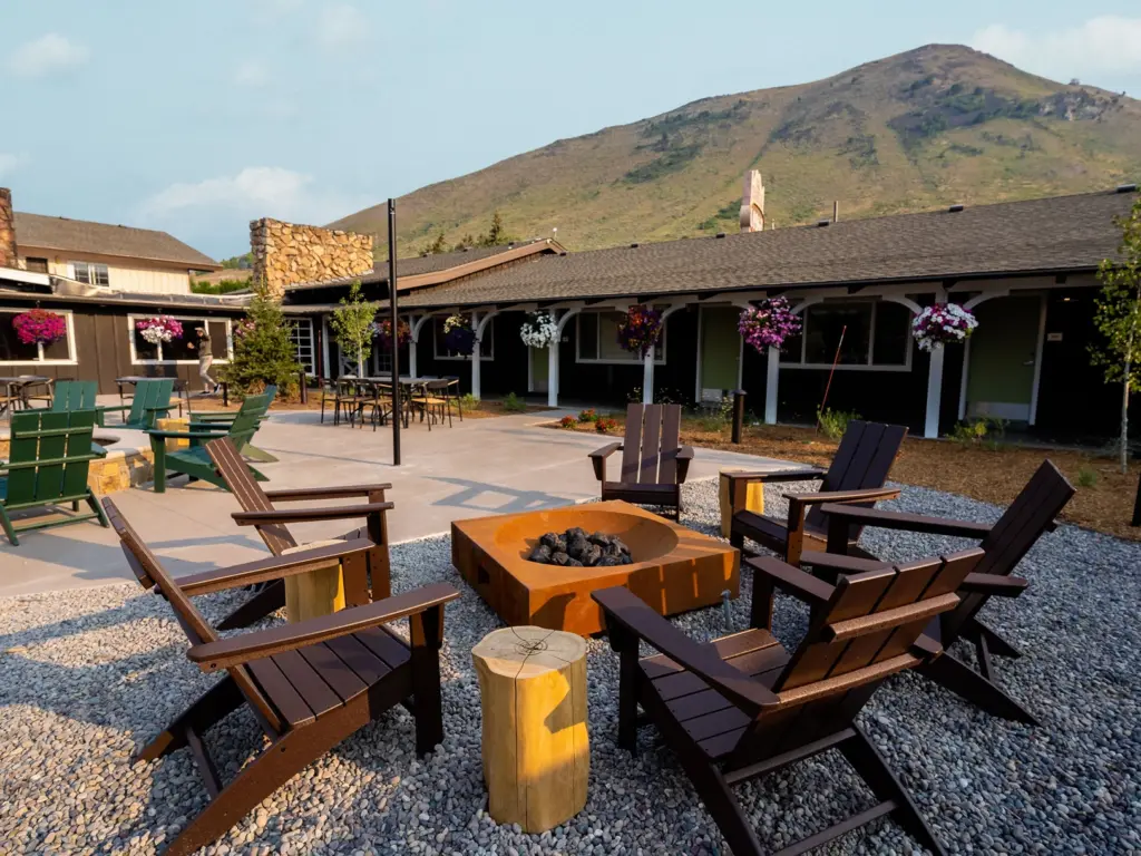Virginian Lodge Firepit Area Boutique Ski Lodge Near Grand Teton
